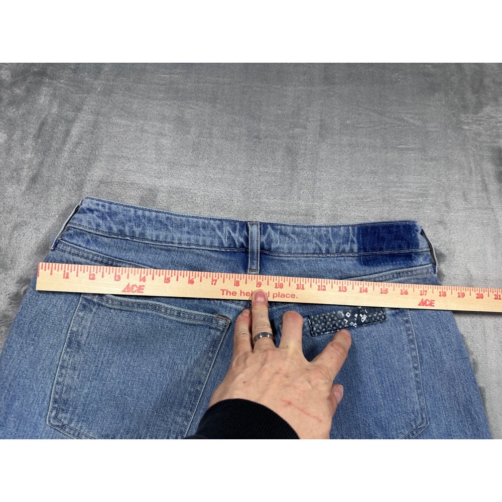 Abercrombie & Fitch Curve Love High Rise 90s Relaxed Patchwork Jeans Blue 31 - Picture 9 of 11